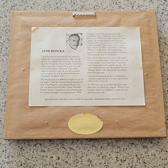 Gene Roncka Signed Frame 'Evening Light' Transfer Picture Print Gold Framed Art - Picture 4 of 12